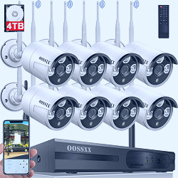 Dual Antennas Wireless Enhanced】 2K 3.0MP Wireless Security Camera System,  Surveillance NVR Kits with 4TB Hard Drive, 8Pcs HD WiFi Security Cameras,AI  Detection with Audio - Walmart.com